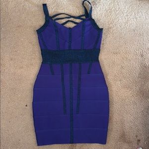 Bondage dress purple/ blue midi